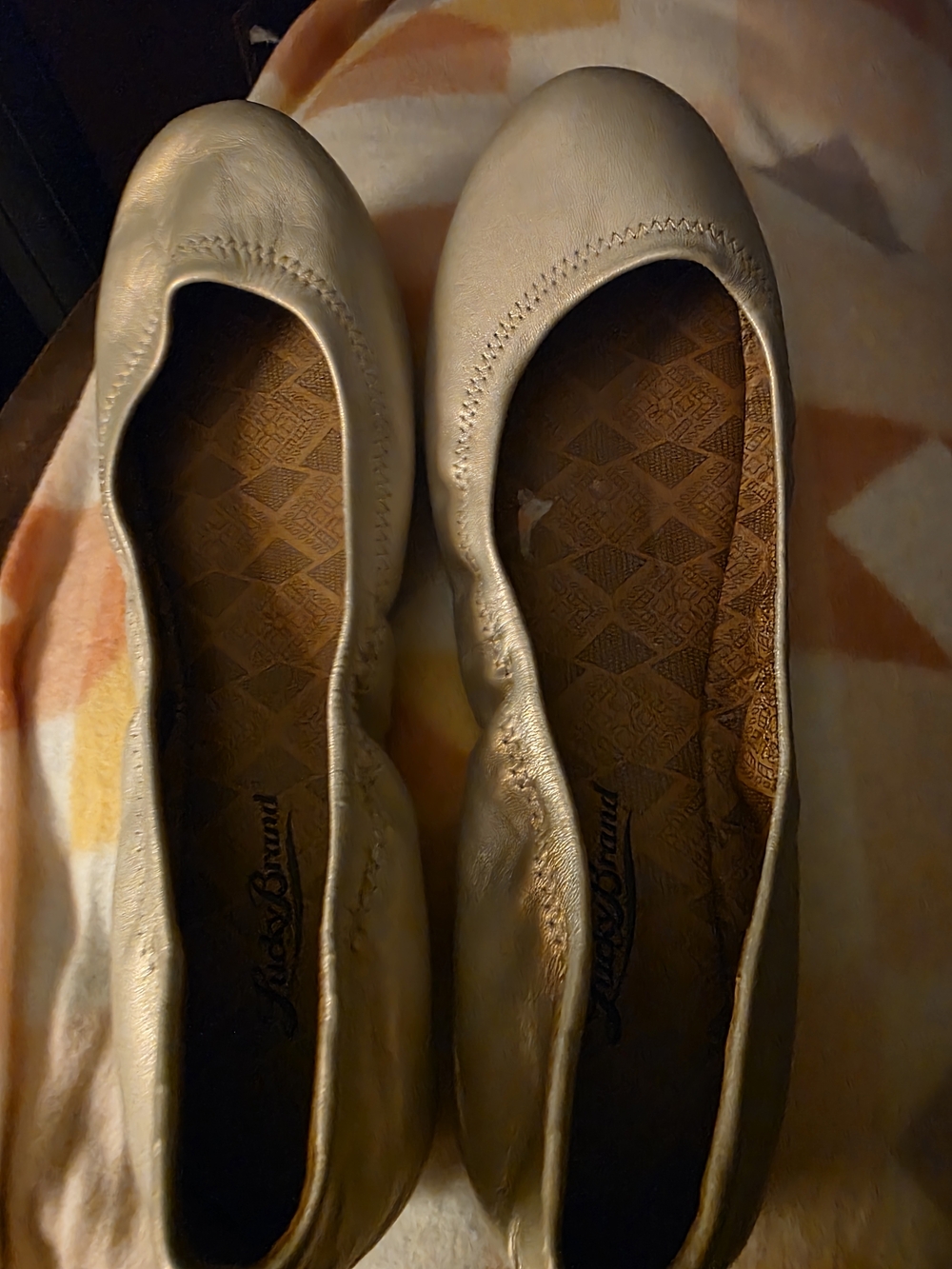 Lucky Brand Metallic Gold Ballet Flats